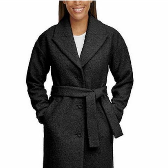 Kenneth Cole Womens Boucle Wrap Coat Size XL - Picture 3 of 6